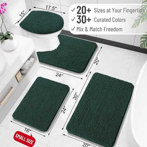 OLANLY Small Bathroom Rugs 24x16, Extra Soft Absorbent Chenille Bath Rugs