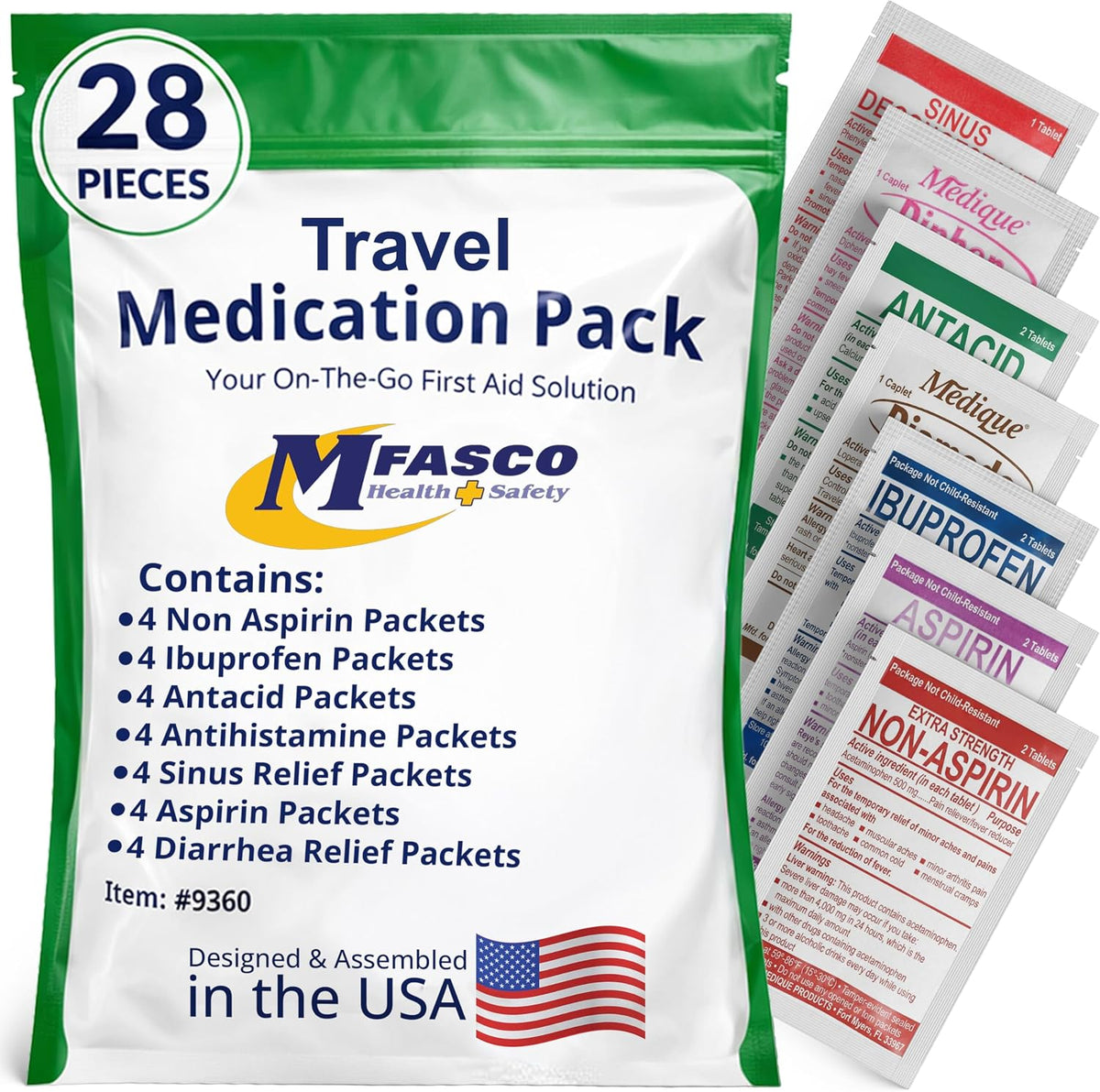 MFASCO 7 in 1 Travel Size Medicine Kit - TSA Approved