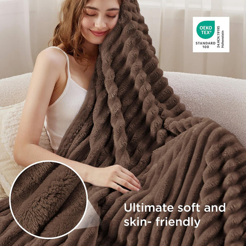 Bedsure Soft Brown Throw Blanket for Couch Decor Gifts 50"x60"
