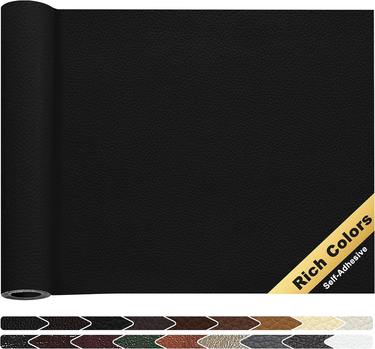 KING MOUNTAIN Leather Repair Patch,16 x 60 Inches self Adhesive Leather Repair Tape for Damaged Leather Furniture, Sofa Seating,Car Seats, Leather Goods(Black)
