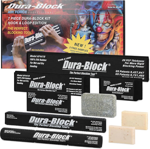 Dura-Block AF44HL Hook & Loop Black 7-Piece Sanding Block Set