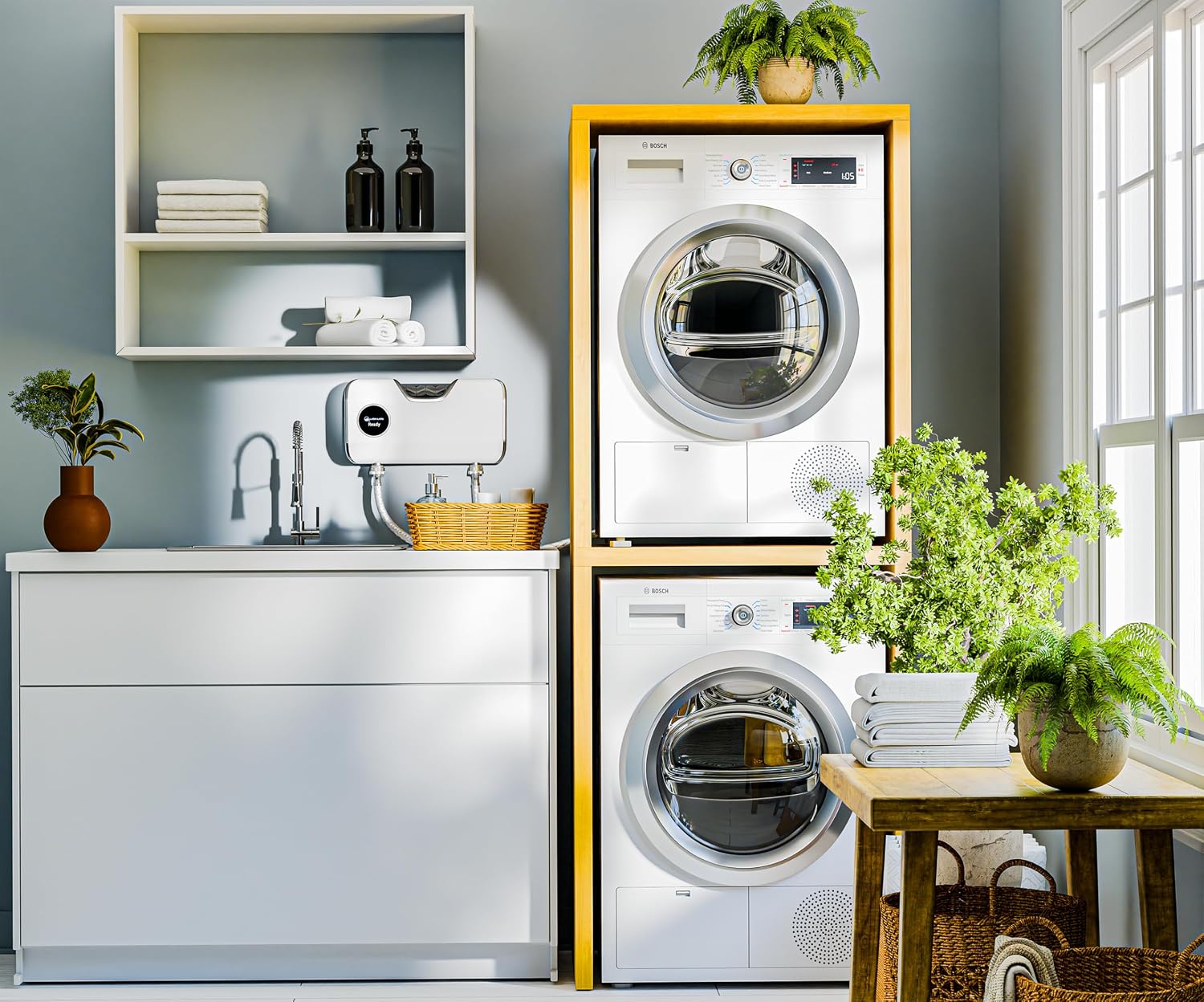 O3 Waterworks Smart Laundry System, White