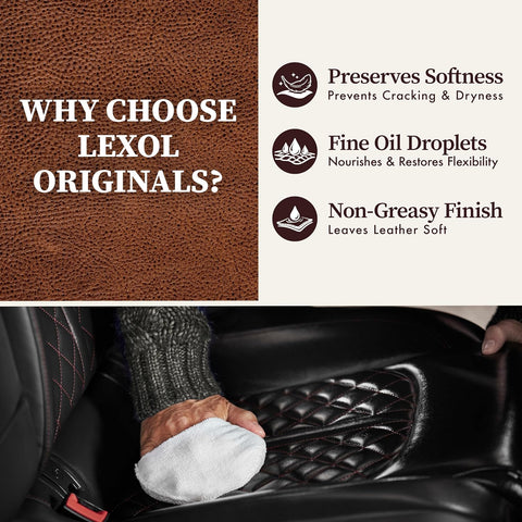 Lexol All Leather Conditioner for Car Seats, Furniture, Jackets, 16.9 Oz