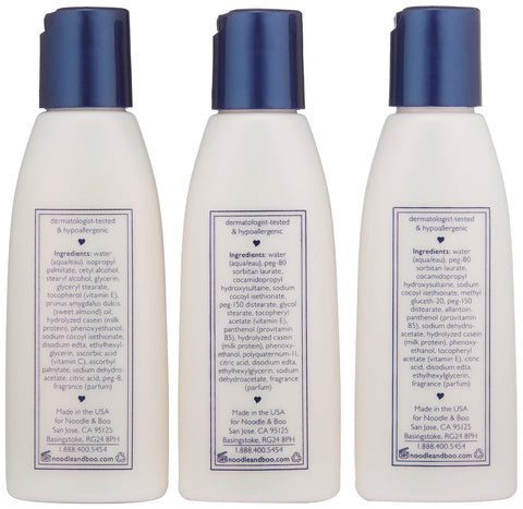 Noodle & Boo Essential Care 3 Piece Kit Super Soft Baby Lotion, Extra Gentle Shampoo and Soothing Body Wash, 2 Oz of each