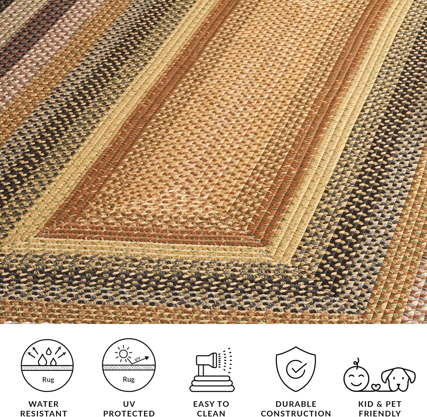SAFAVIEH Braided Oval Rug 4x6, Braided Multi BRD308A