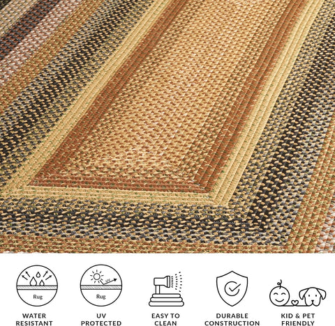 SAFAVIEH Braided Oval Rug 4x6, Braided Multi BRD308A