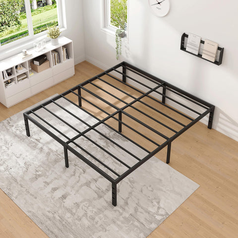 NEW JETO Metal Bed Frame-Simple and Atmospheric Metal Platform Bed Frame, Storage Space Under The Bed Heavy Duty Frame Bed, Sturdy Queen Size Bed Frame, Suitable for Bedroom, Queen