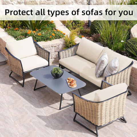 8 Pcs Outdoor Cushion Covers, Patio Sofa Cushion Covers Replacement