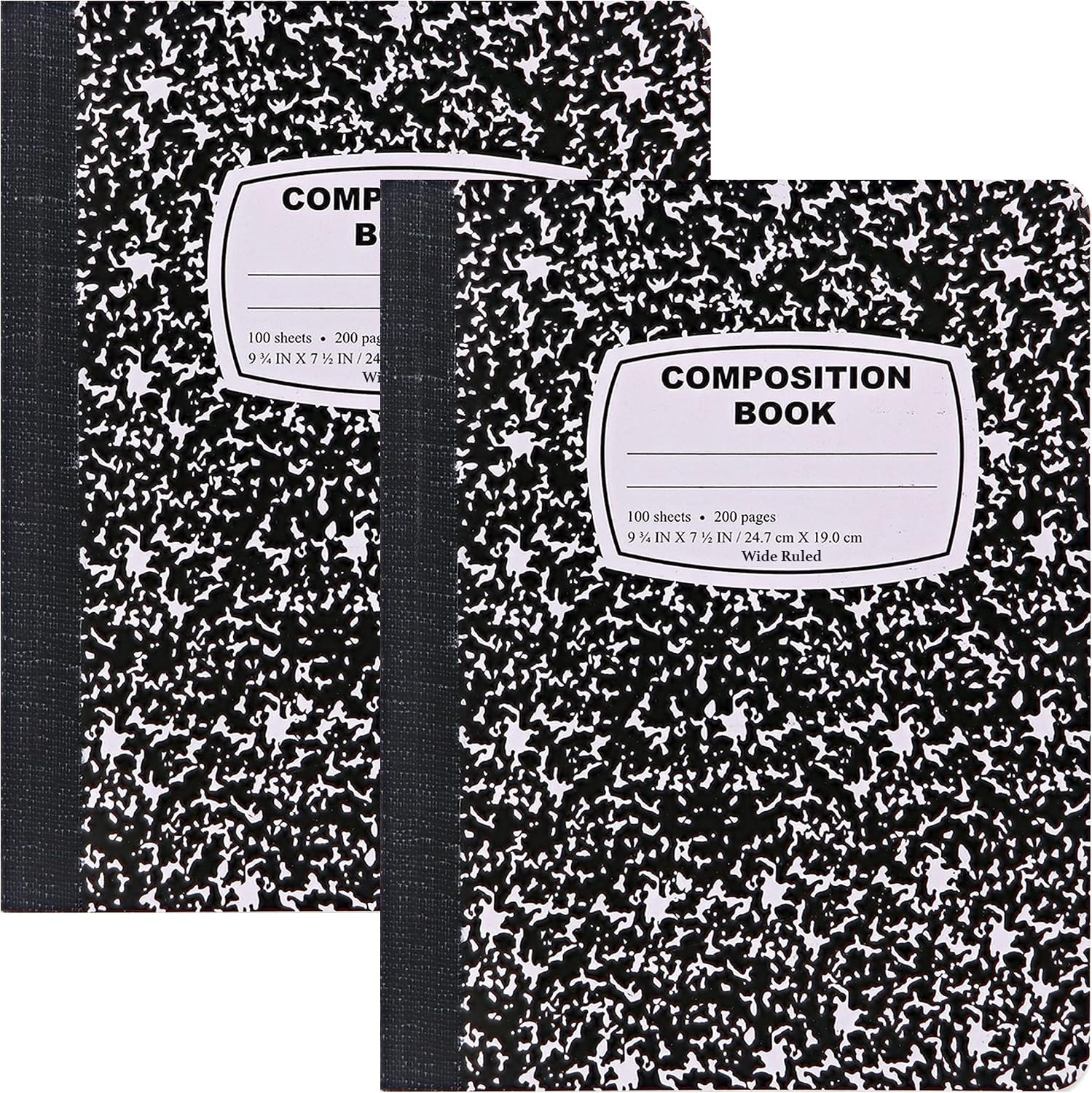 Enday Marble Composition Notebook Wide Ruled (2 Pack) 100 Sheets