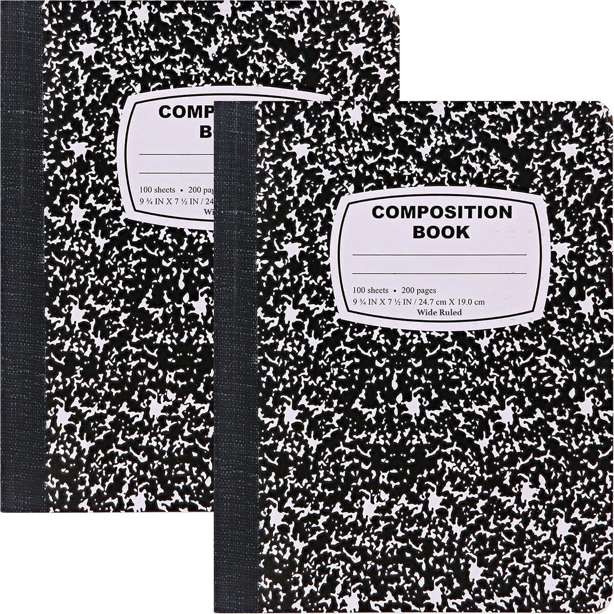 Enday Marble Composition Notebook Wide Ruled (2 Pack) 100 Sheets