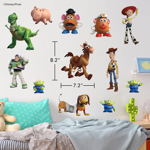 Disney Toy Story Wall Decals - Set of 12 Vinyl Stickers for Nursery Bedroom Bathroom - Peel and Stick Room Decorations
