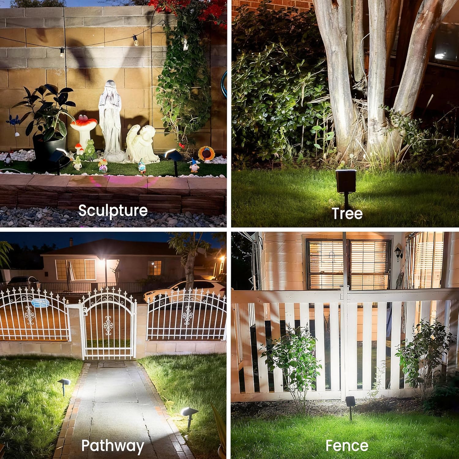 JEJOT Solar Spot Lights Outdoor Waterproof, Solar Spotlights, 4 Pack