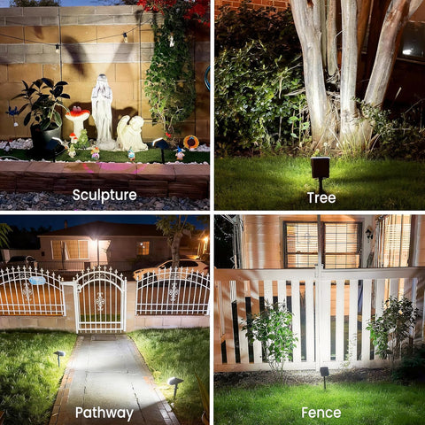 JEJOT Solar Spot Lights Outdoor Waterproof, Solar Spotlights, 4 Pack