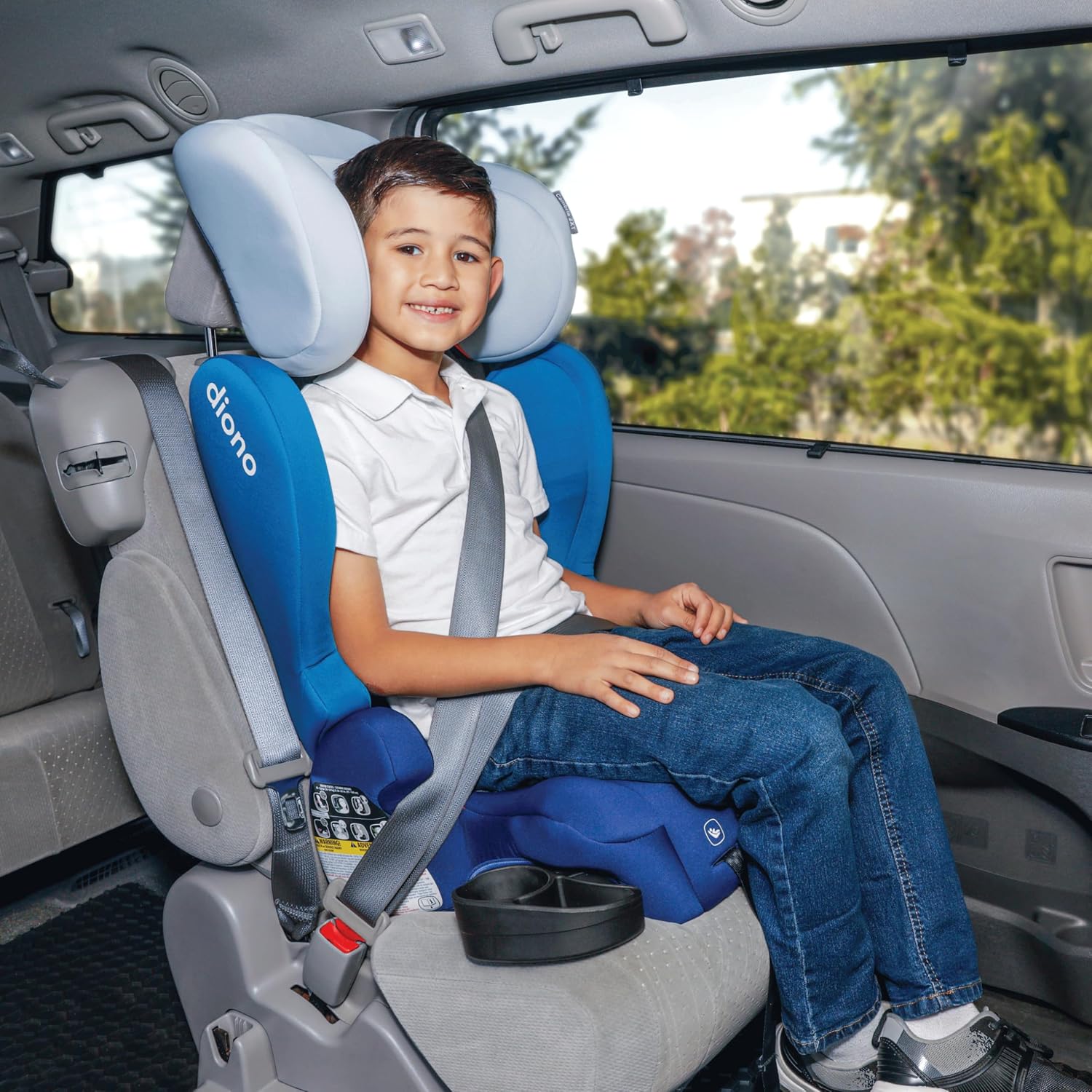 Diono Cambria 2 XL, Dual Latch Connectors, 2-in-1 Belt Positioning Booster Seat, High-Back to Backless Booster, Space and Room to Grow, 7 Headrest Positions, 8 Years 1 Booster Seat, Blue