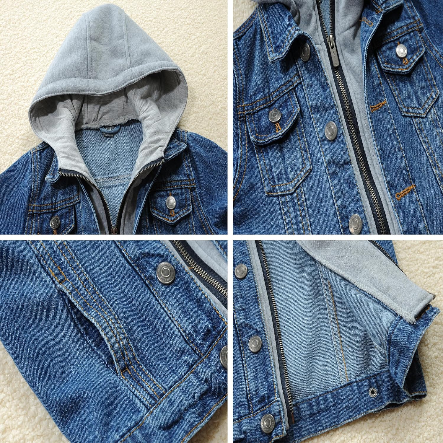 Boys' Denim Jacket Outerwear, 12M-14 Years