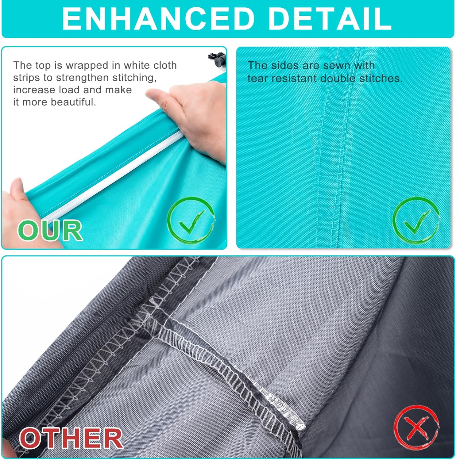 2 Pack Travel Laundry Bag,28" x 40", Extra Large Dirty Clothes Organizer