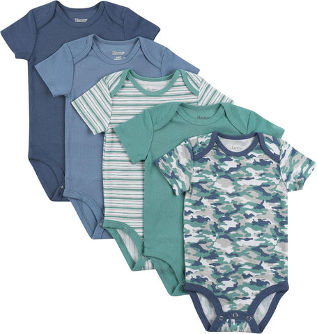 Hanes Baby Bodysuits, Ultimate Flexy Short Sleeve for Boys & Girls, 5-Pack