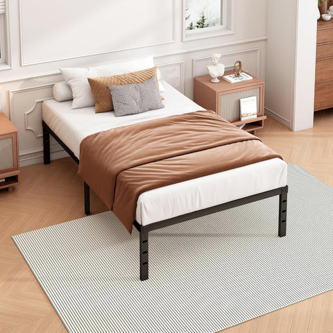 Hafenpo 18 Inch Twin Bed Frame, Under Bed Storage, Black