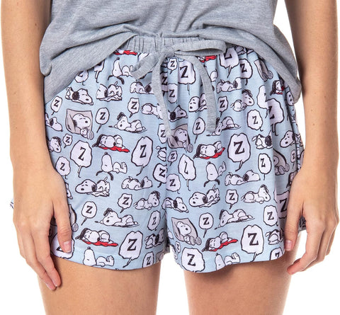 INTIMO Peanuts Womens' Snoopy I Like Naps Character Sleep Pajama Set Shorts