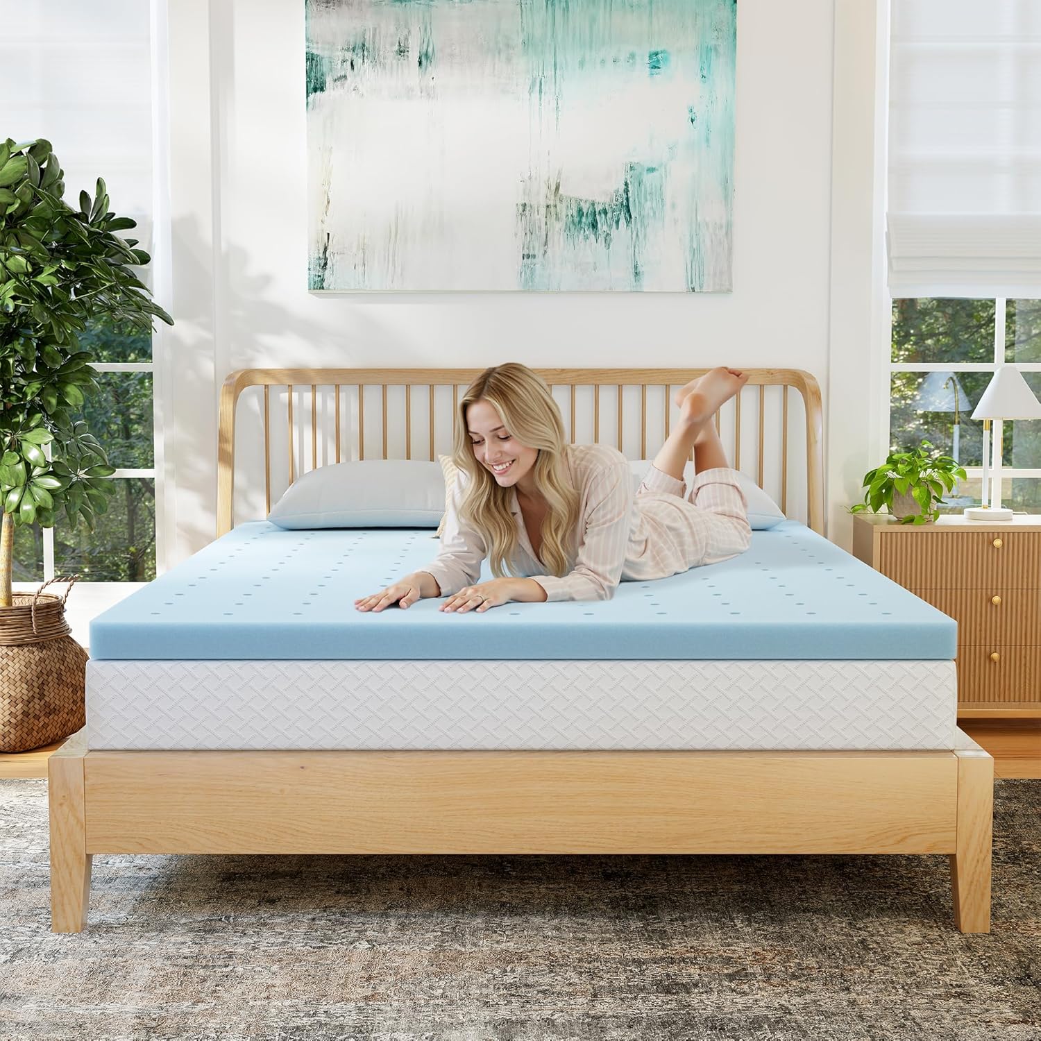 EGOHOME 2 Inch Twin Memory Foam Mattress Topper- Cooling Gel Infused