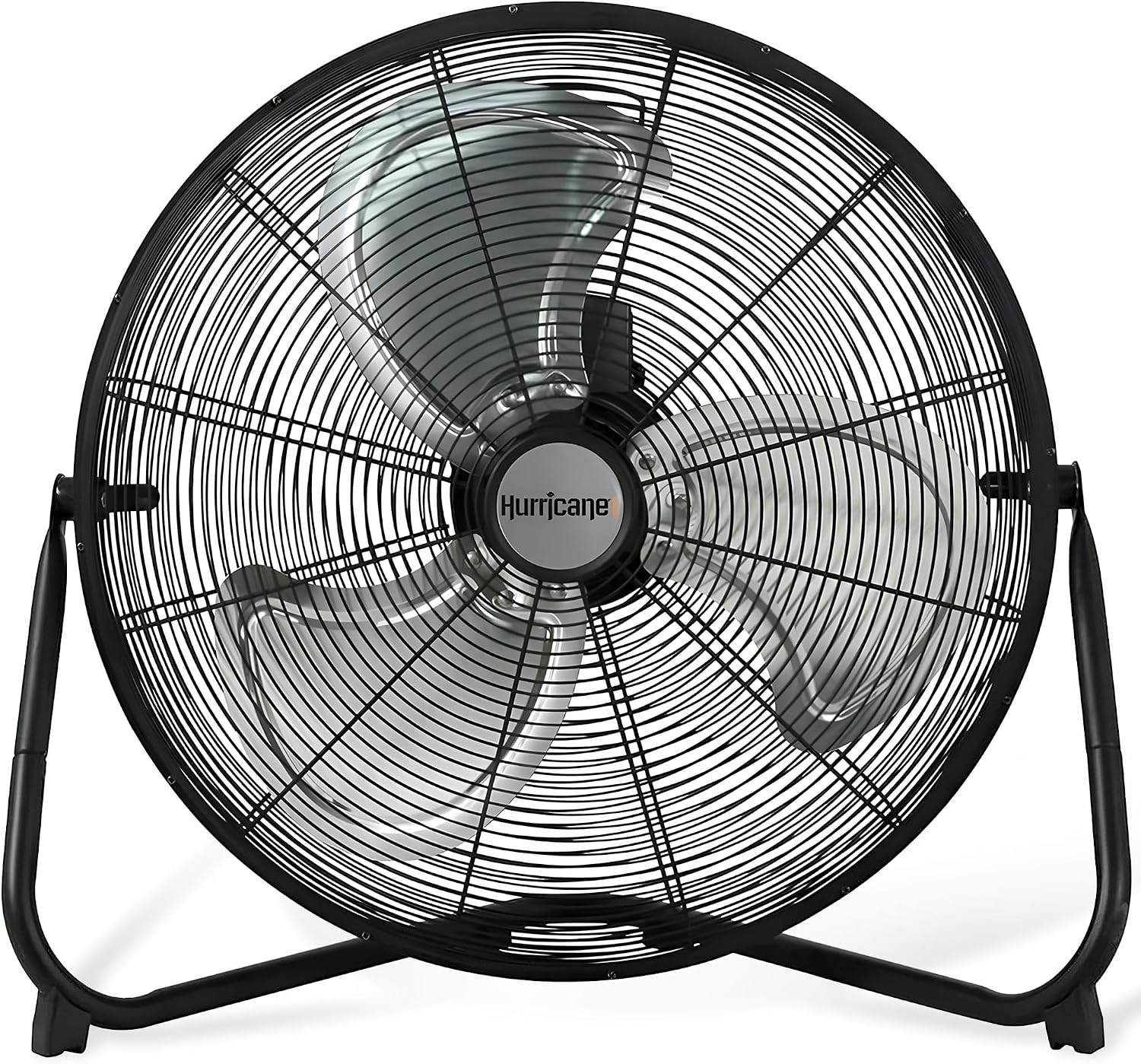 Hurricane Pro High Velocity Metal Blade Floor Fan, 3 Speeds, Black, 20in