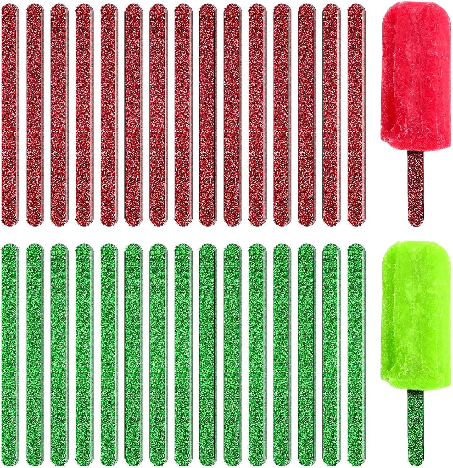 30 Pcs Reusable Acrylic Cakesicle Sticks, 4.5 Inches, Rainbow