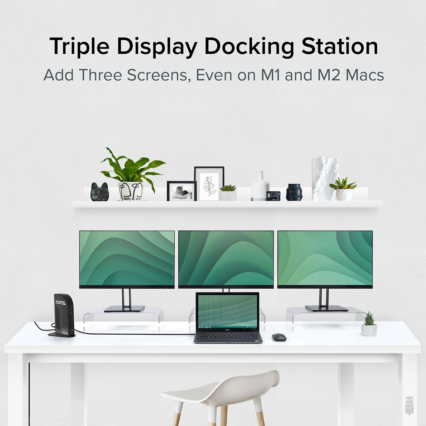 Plugable 13-in-1 USB-C Triple Monitor Docking Station with 100W Charging, Compatible with Windows, Mac, and Chrome with Thunderbolt or USB-C (3X HDMI, 1x USB-C, 4X USB, Ethernet, SD Card Reader)