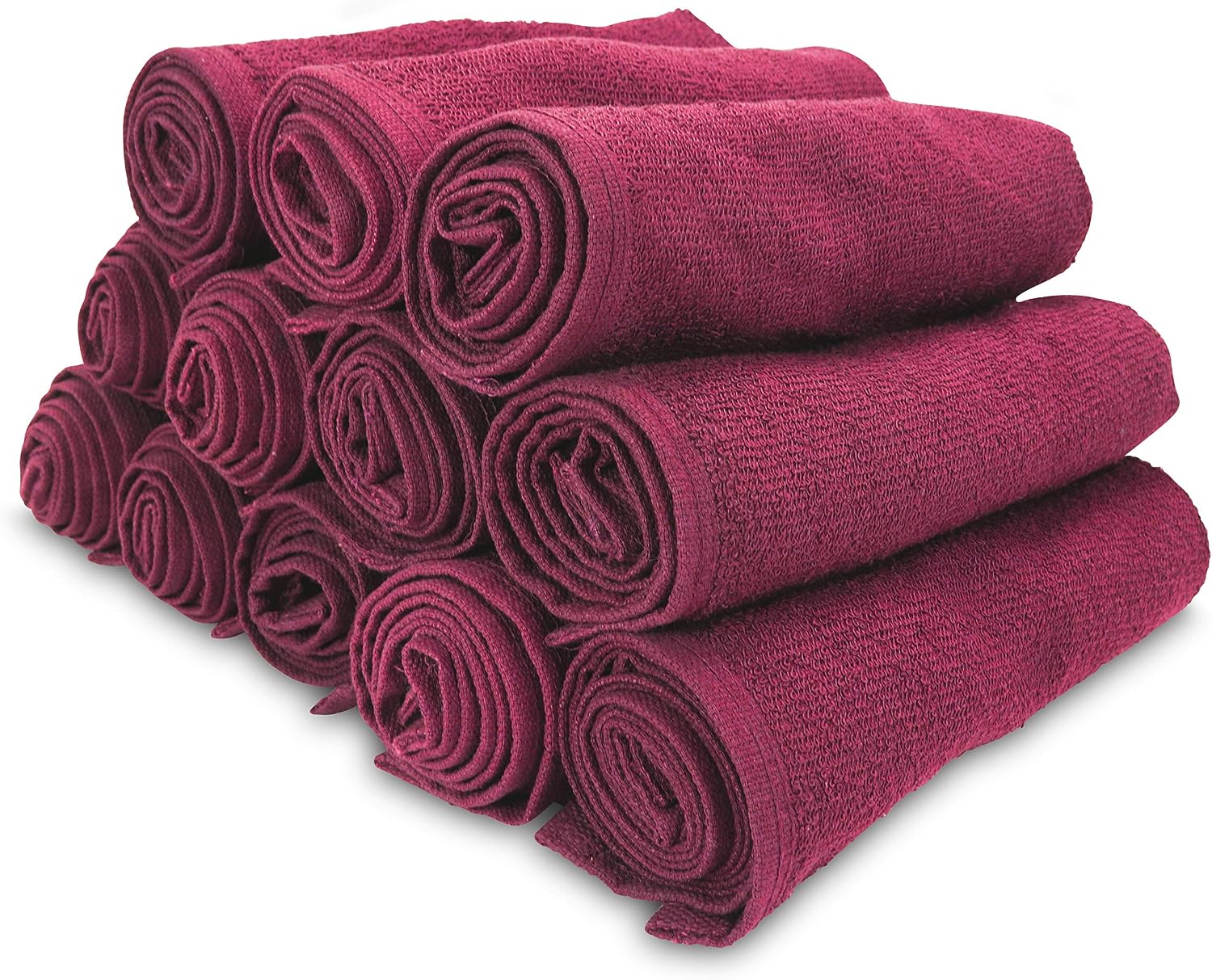 Arkwright Bleach Resistant Salon Towels 12 Pack - 100% Cotton Hair Towels, Soft, Absorbent, Quick Dry Spa & Barber Towels for Hair Stylist, Nail Salon & Esthetician, 16 x 28, Burgundy