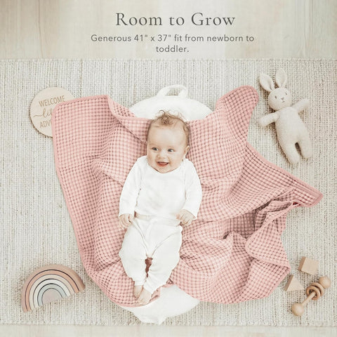 Konssy Waffle Baby Blanket for Boys & Girls, Soft Newborn Swaddle Blanket
