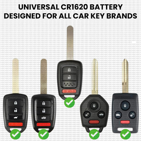 CR1620 Key Fob Battery Replacement (2 Pack) – Compatible with Key Fobs That Require CR1620 – Universal Fit – Video Installation Guide Included