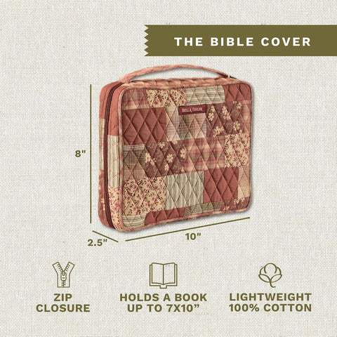 Bella Taylor Bible Cover, Quilted Bible Case, Burgundy Patch
