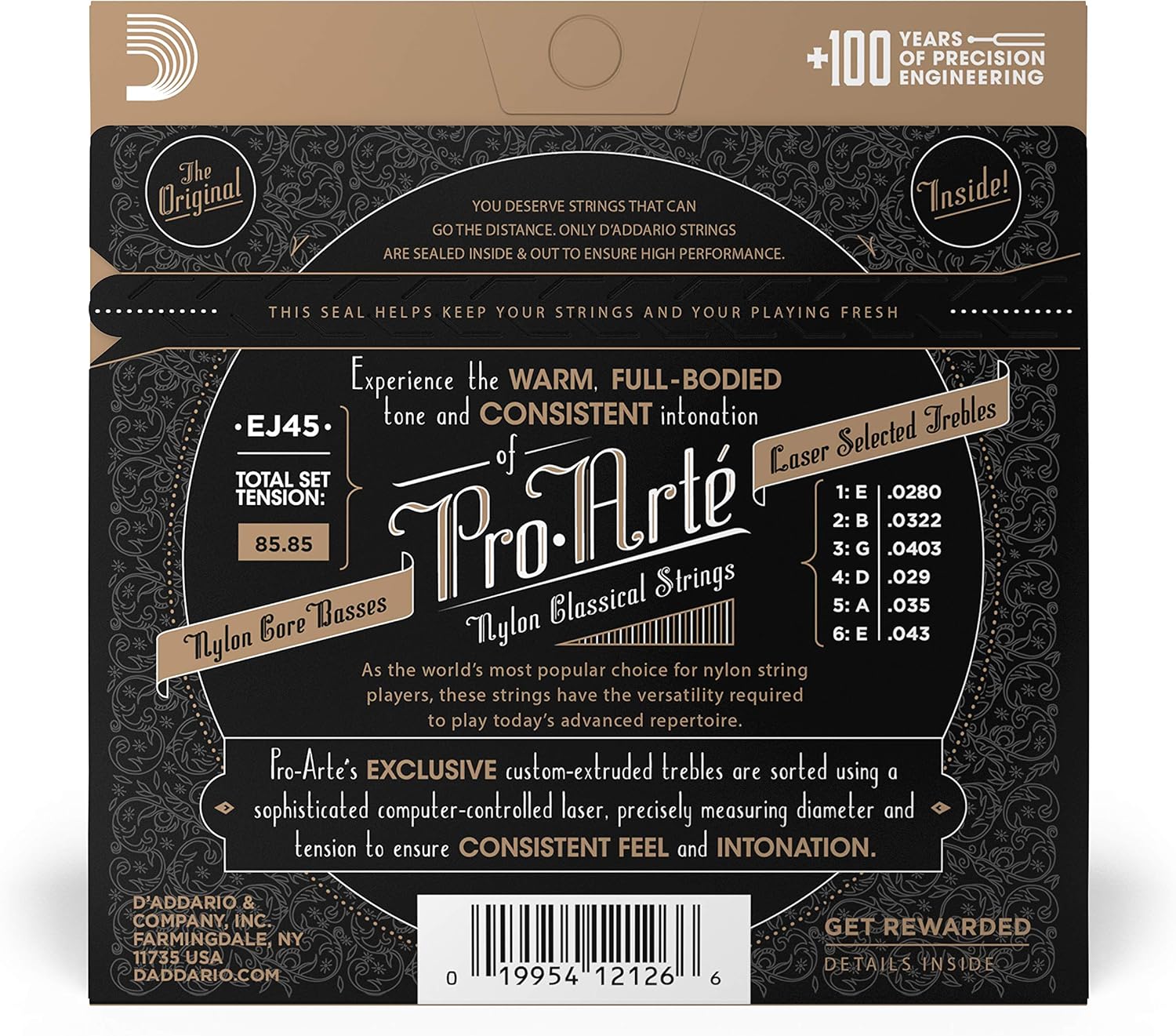 D'Addario Pro-Arte Nylon Classical Guitar Strings, Normal Tension