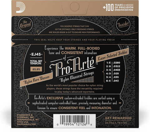 D'Addario Pro-Arte Nylon Classical Guitar Strings, Normal Tension