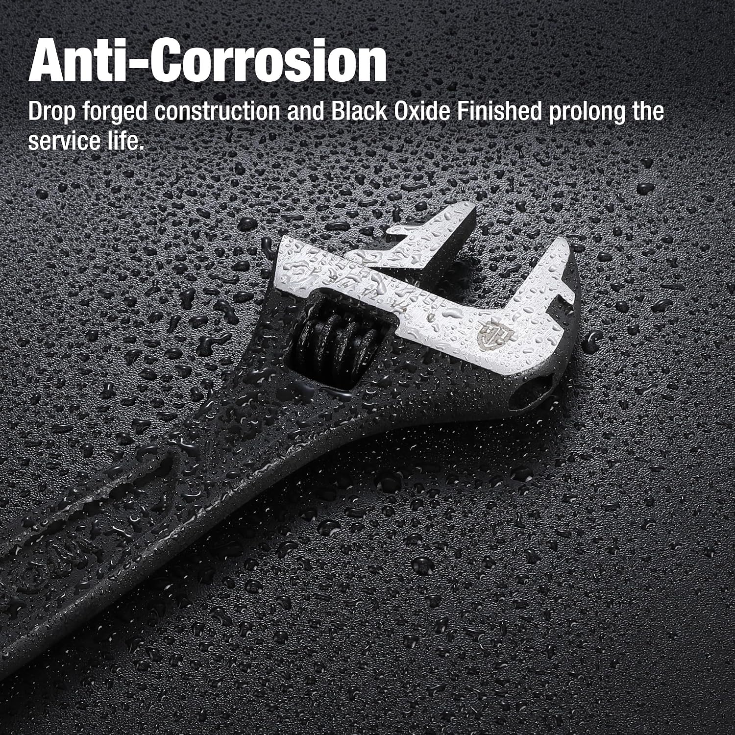 WORKPRO 4-Piece Adjustable Wrench Set, 6"-12", Cr-V Steel, Black Oxide