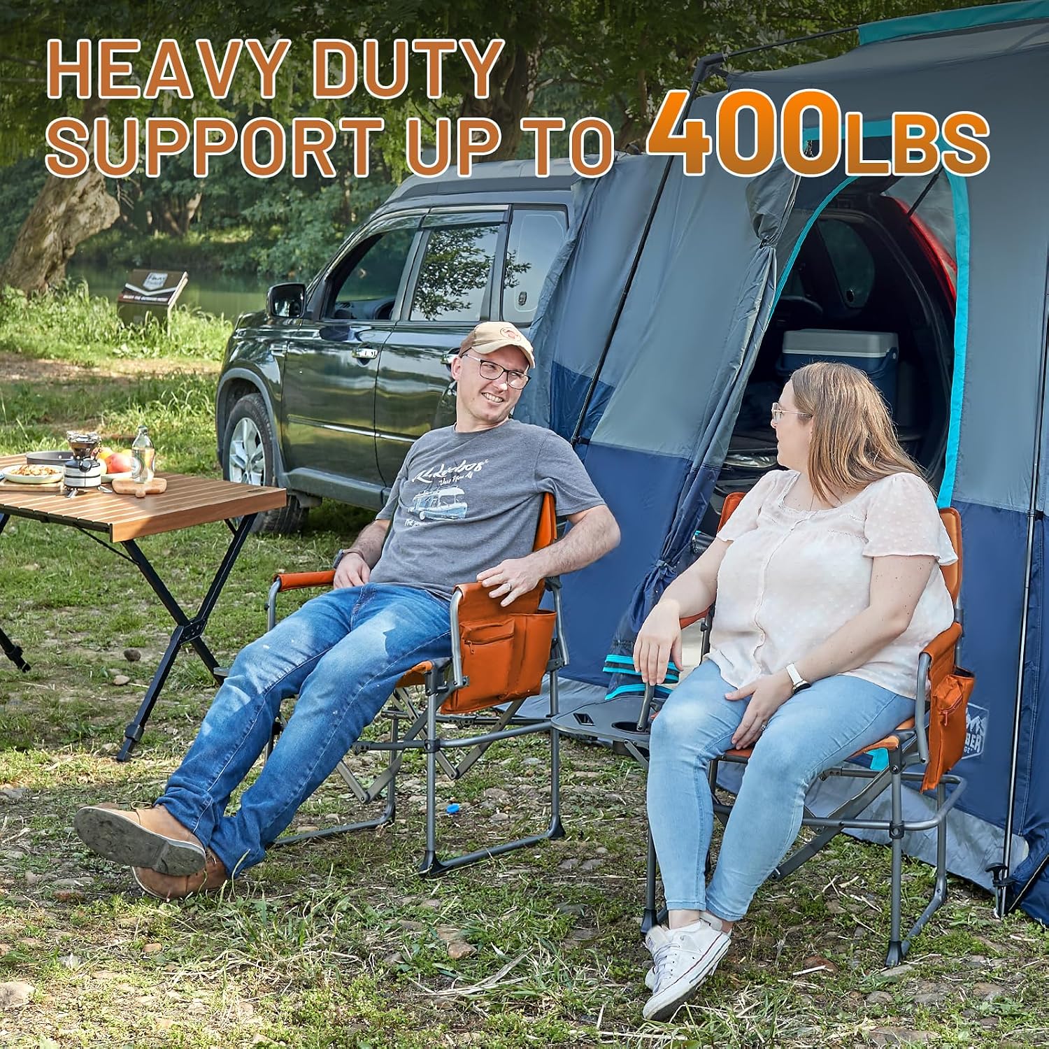 TIMBER RIDGE 400lbs Heavy Duty Camping Chair Portable Directors Chair