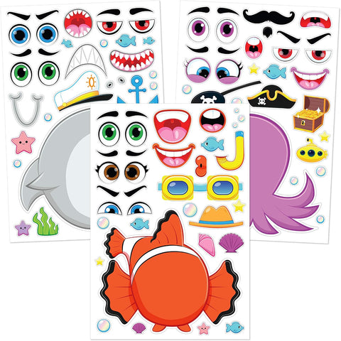JOYIN 36 Sheets 9"x6" Make a face Stickers for Kids, Make Your Own Animal Stickers with Unicorn, Dinosaur, Sea and Safari Animals, Crafts Birthday Party Favors, Goodie Bags Classroom Activities