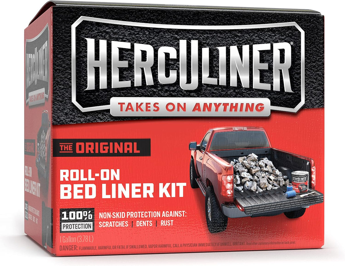 HERCULINER HCL1B8 Roll-on Bed Liner Kit,Black, 1 Gal.