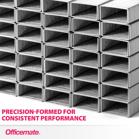 Officemate Standard Staples - Chisel Point Tips, 5 Boxes of 5,000 Staples, 1/4-Inch Leg Length, Universal Compatibility, Office Supplies and School Supplies for Everyday Paper Fastening
