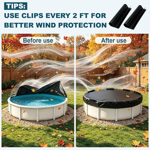 MCSAPIL 60 Pcs 4.7" Pool Cover Clips for Above Ground Pools,Black Pool Clips for Above Ground Pools,Clips for Pool Cover Above Ground