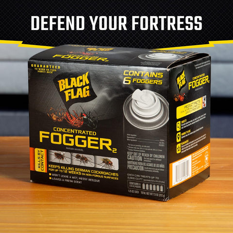 Black Flag Concentrated Fogger, 6 Count-1.25 Ounce Cans, Indoor Insecticide