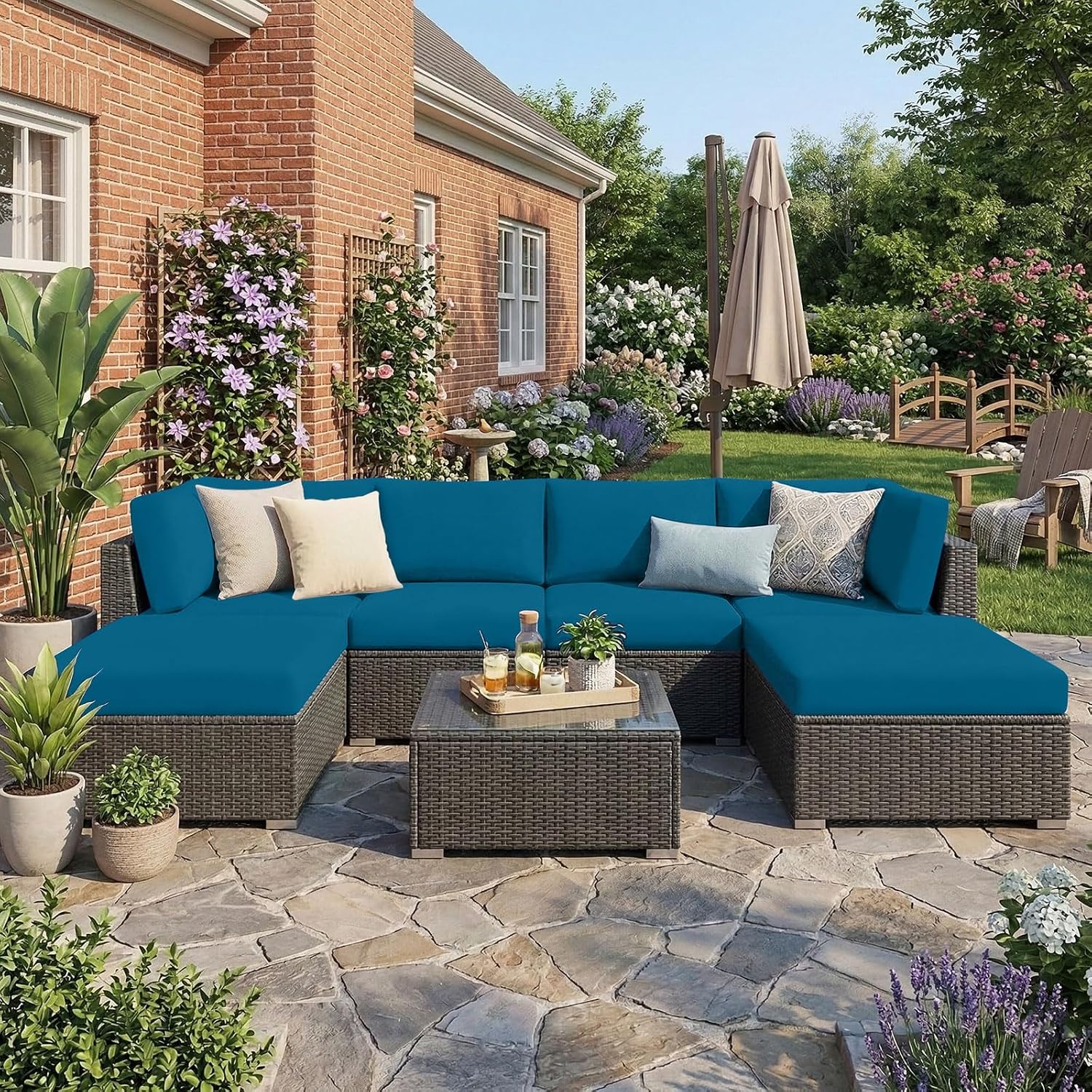 hyha Waterproof Outdoor Cushion Covers, Stretch Patio Slipcovers