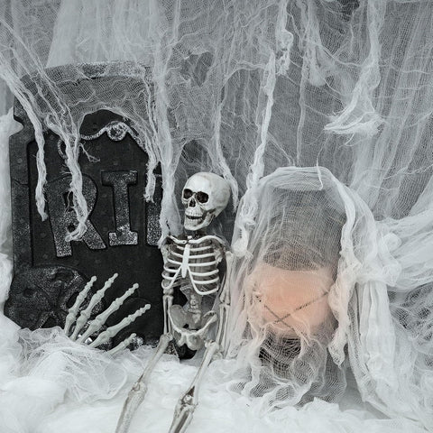 410 x 80 in Halloween Creepy Cloth for Yard and Outdoor Decorations,White