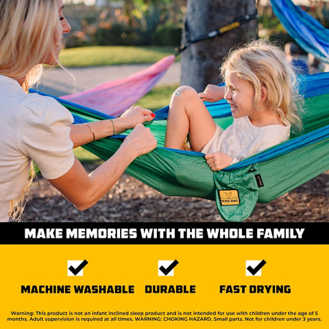 Wise Owl Outfitters Kids Hammock - Small Camping Hammock, Kids Camping Gear w/Tree Straps and Carabiners for Indoor/Outdoor Use, Kid Size Lavender & Pink