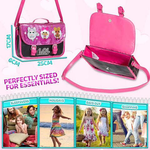 L.O.L. Surprise! Girls Handbag - Kids Crossbody Shoulder Bag Adjustable Strap - LOL Gifts for Girls