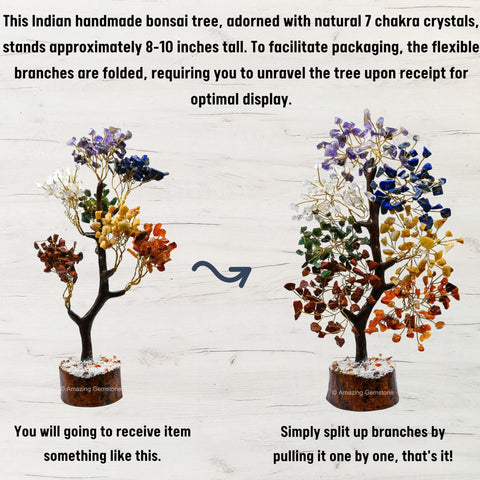 Chakra Tree Crystals and Healing Stones Birthday Gifts for Women - Crystal Tree of Life Home Decor Stocking Stuffers, Bookshelf Room Decor, Meditation Gift for Mom Dad, Unique Birthday Gifts for Men