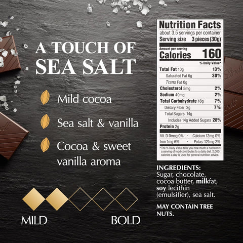 Lindt EXCELLENCE Sea Salt Dark Chocolate Candy Bar, 3.5 oz., 12 Pack