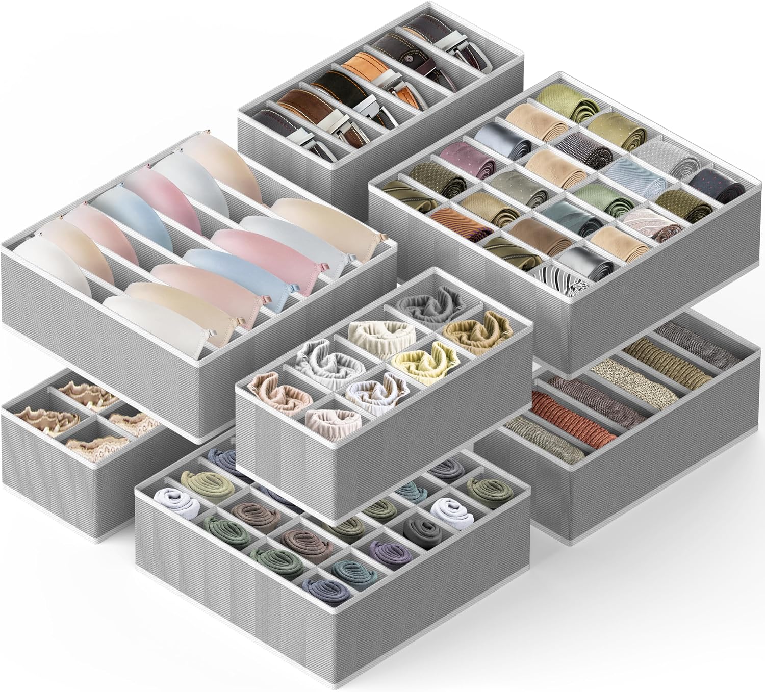 Simple Houseware Closet Underwear Organizer Drawer Divider Assorted 7 pcs