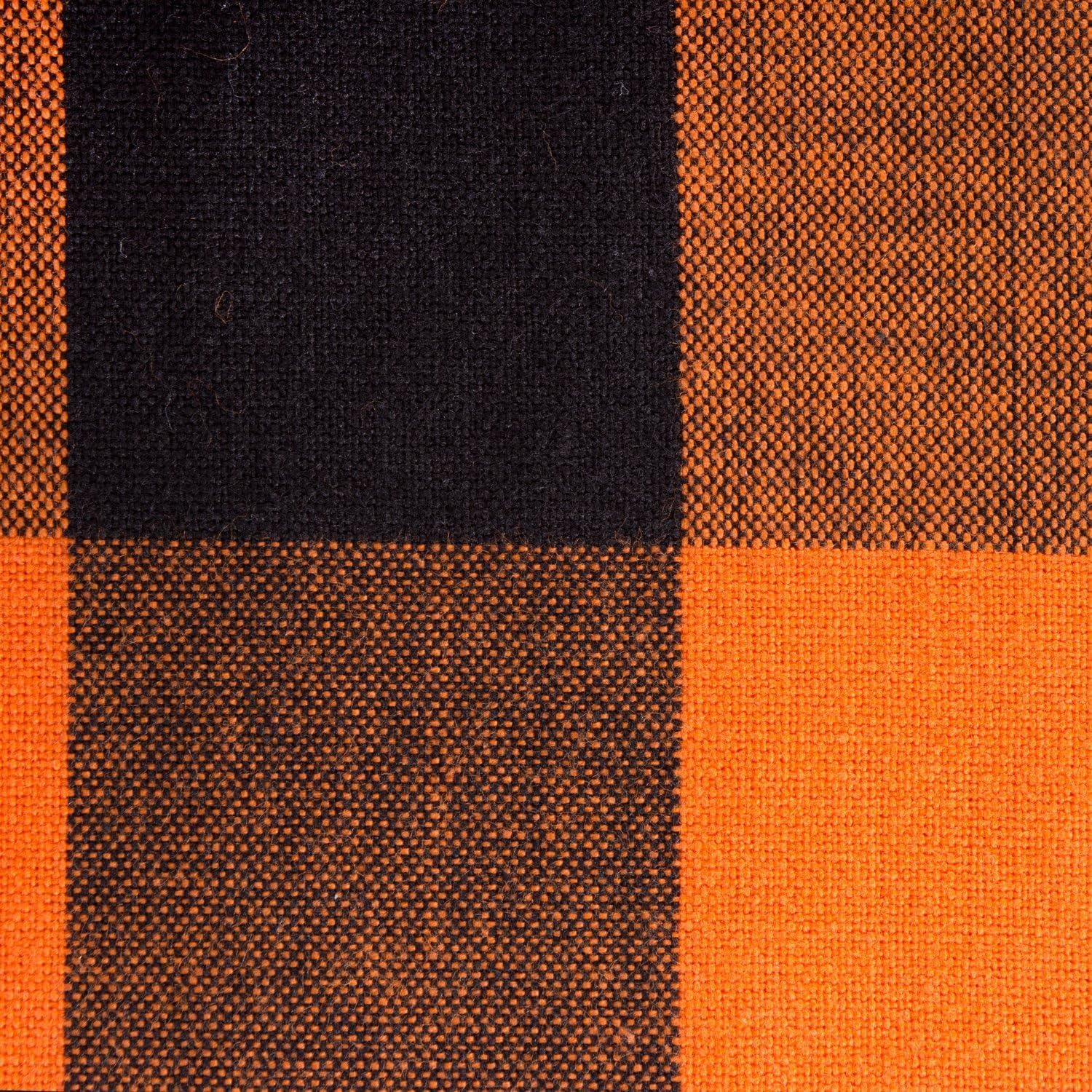 DII Buffalo Check Collection, Classic Farmhouse Tablecloth, 60 x 84, Orange & Black
