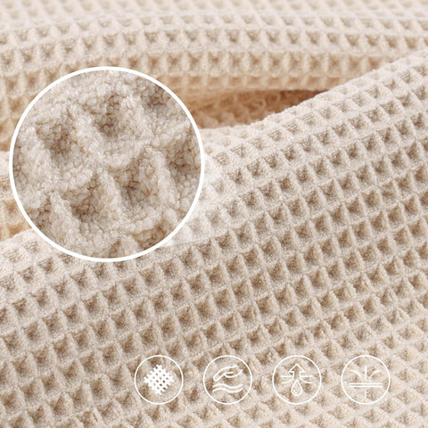 POLYTE 430 GSM Poly Blend Microfiber Quick Dry Waffle Bath Towel, 30x60 in
