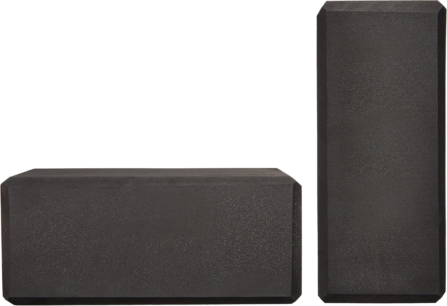 Amazon Basics Non-Slip Yoga Blocks, Set of 2, Deepen Poses, 4" x 9" x 6", Black
